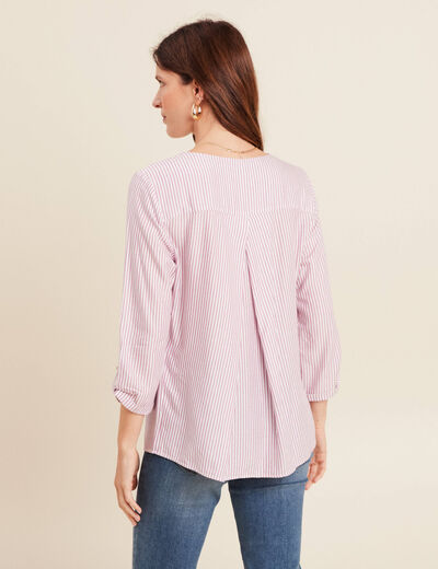 blouse fluide manches 3/4 bordeaux femme