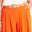 Pantalon jupe-culotte large orange corail femme