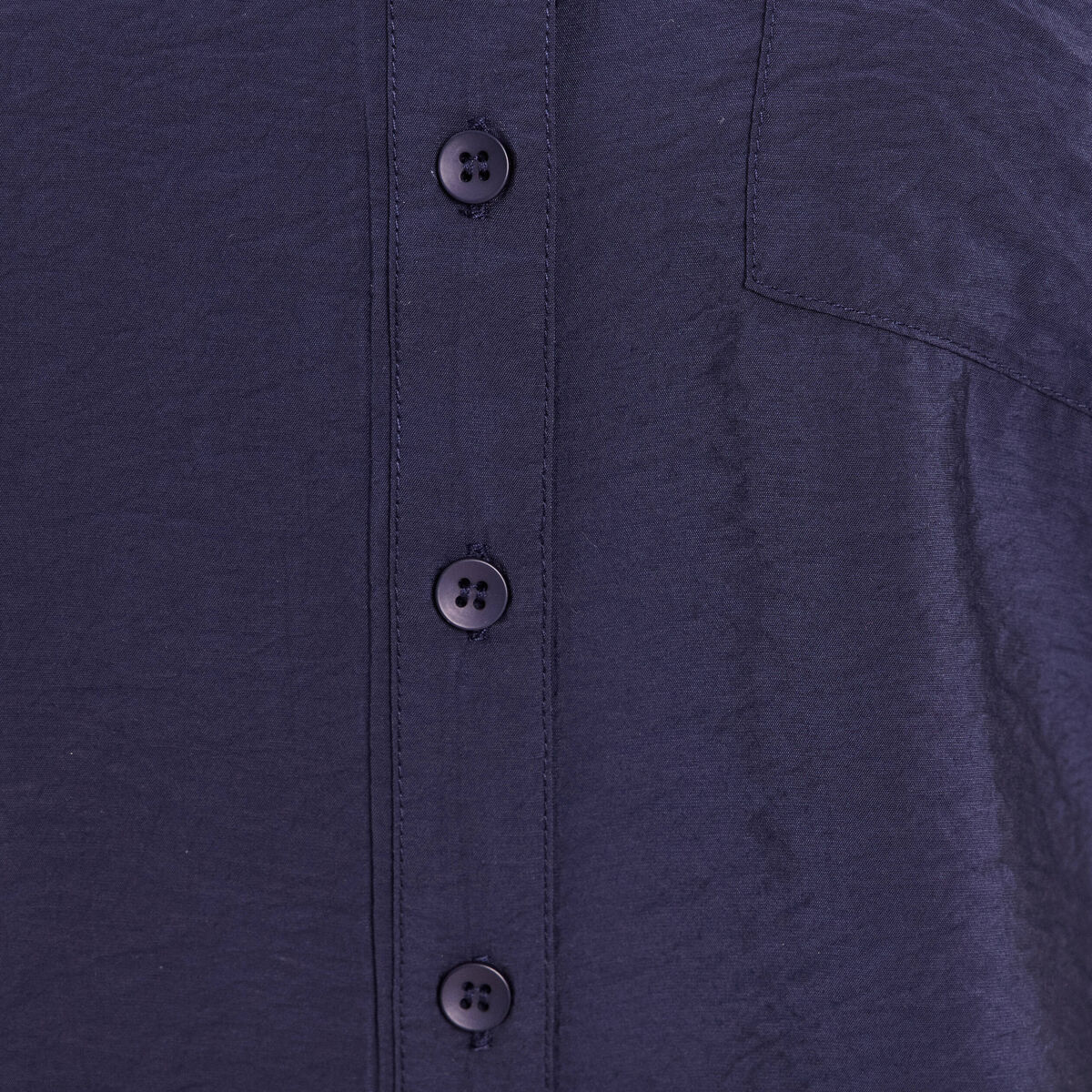 Chemise ample courte &agrave; manches courtes bleu marine femme