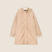 Parka mi-longue à capuche beige femme
