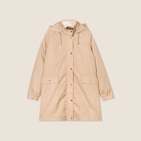 parka mi longue a capuche beige femme Parka mi-longue à capuche beige femme