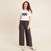 T-shirt col rond blanc femme