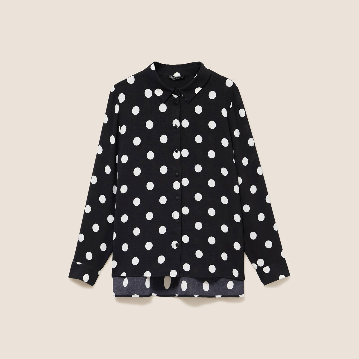 Chemise fluide manches longues noir femme