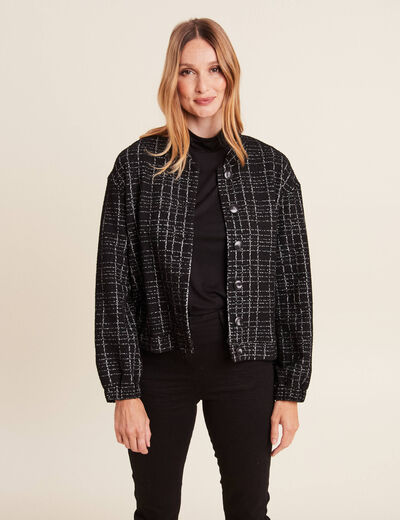 Veste droite boutonnée noir femme