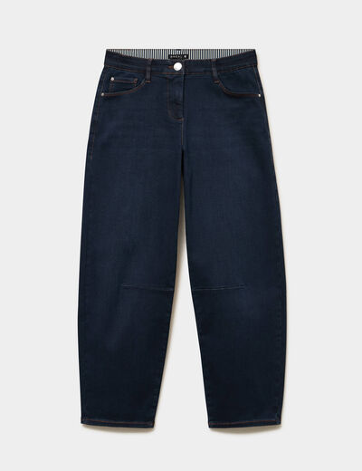Pantalon magique coupe barrel l'Unique denim blue black femme