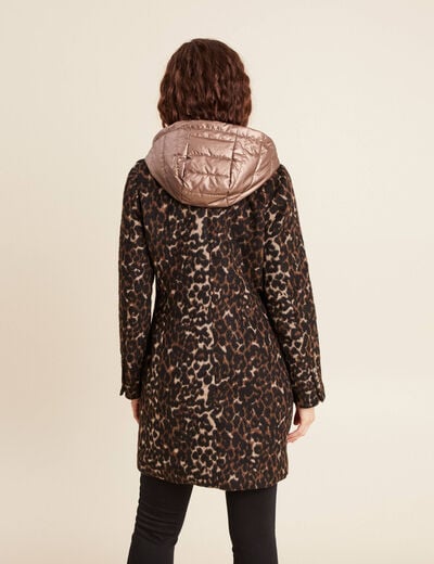 Manteau 2 en 1 droit doubl&eacute; creme femme