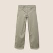 Pantalon droit 7/8&egrave;me taille bascul&eacute;e gris femme