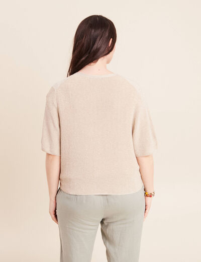 Gilet manches courtes couleur or femme