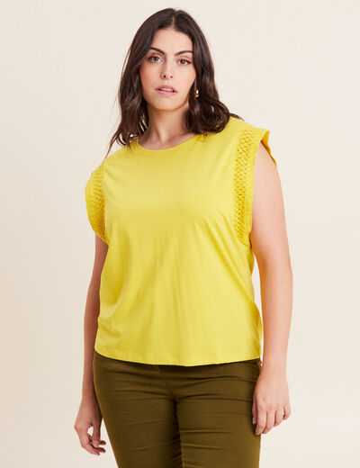 T-shirt sans manches vert anis femme