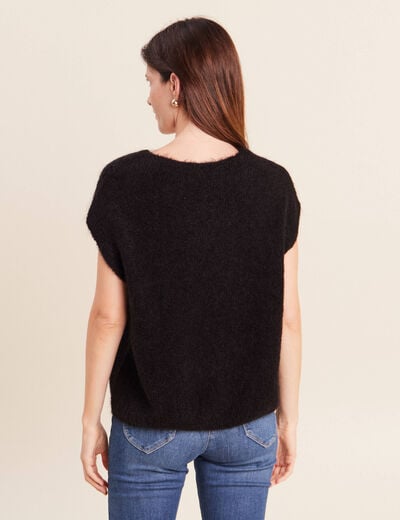 Pull sans manches noir femme