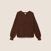 Pull col rond marron fonc&eacute; femme