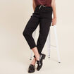 Pantalon coupe droite à coulisse noir femme