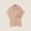 Chemise ample courte manches courtes sable femme