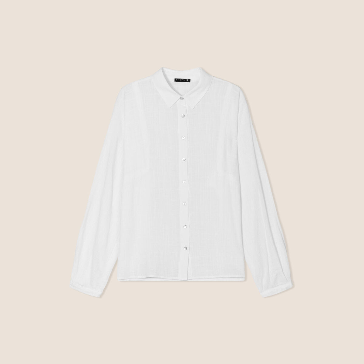 Blouse manches longues ecru femme