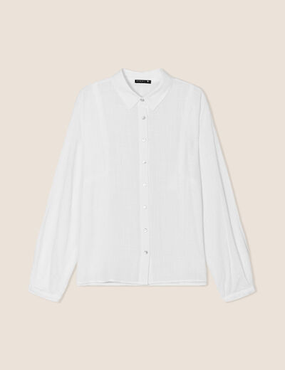 Blouse manches longues ecru femme