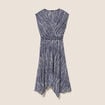 Robe &eacute;vas&eacute;e 3/4 sans manches col v blanc femme