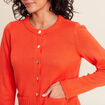 Gilet droit long &agrave; manches longues orange fonc&eacute; femme