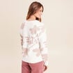 Pull col rond manches longues beige femme