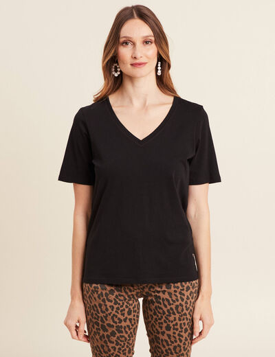 T-shirt manches courtes noir femme