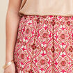 Jupe midi droite fluide rose femme