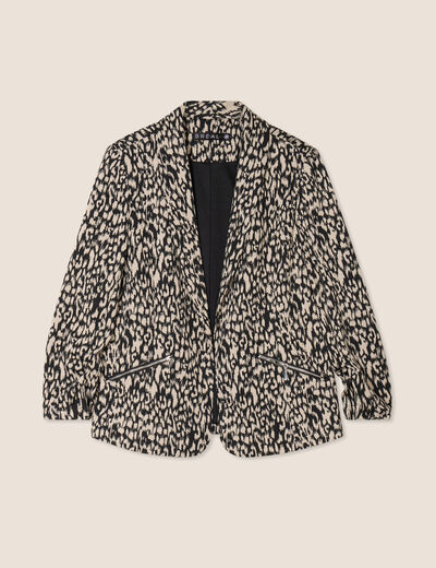 Veste cintrée col châle noir femme