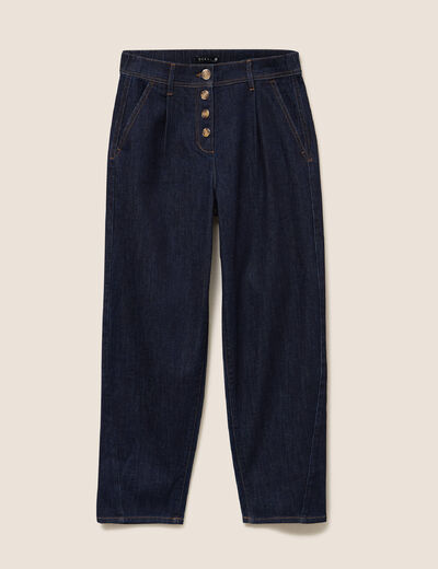 Jean coupe barrel 7/8&egrave;me denim brut femme