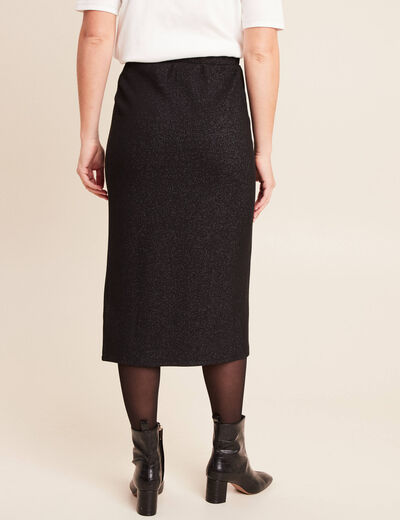 Jupe Crayon BRÉAL Taille 38 Noir Jacquard - Occasion Très Bon état (doublure Réparée)