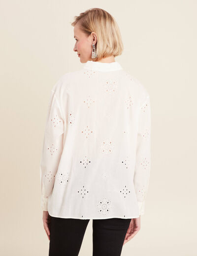 Chemise manches longues ecru femme