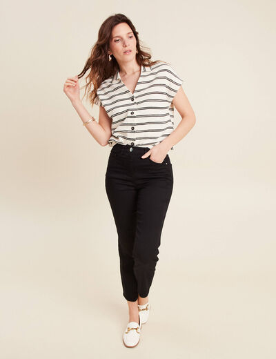Blouse manches courtes blanc femme