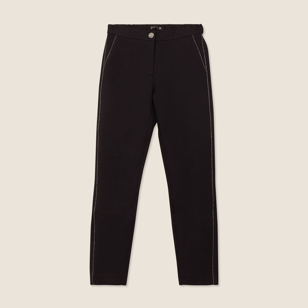 Pantalon chino ajust&eacute; 7/8&egrave;me noir femme