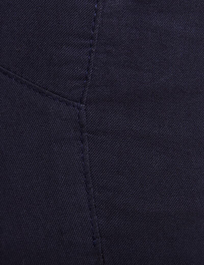 Pantalon léger taille haute 7/8ème bleu marine femme