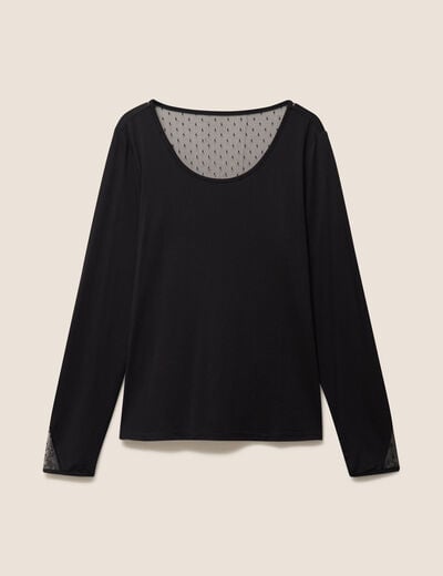 T-shirt manches longues noir femme