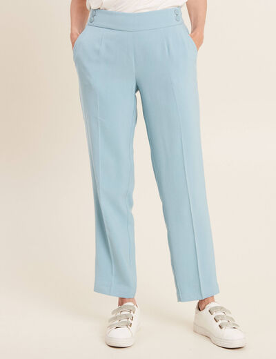 Pantalon flou 7/8ème bleu gris femme