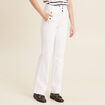 Pantalon coupe bootcut &agrave; pont blanc femme