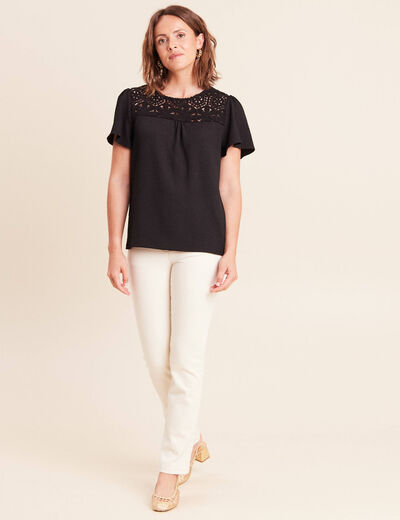 T-shirt manches courtes noir femme