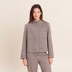 Veste col montant doubl&eacute;e marron femme