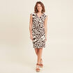 Robe ajustée courte marron femme