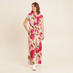 Pantalon large à pinces rose femme