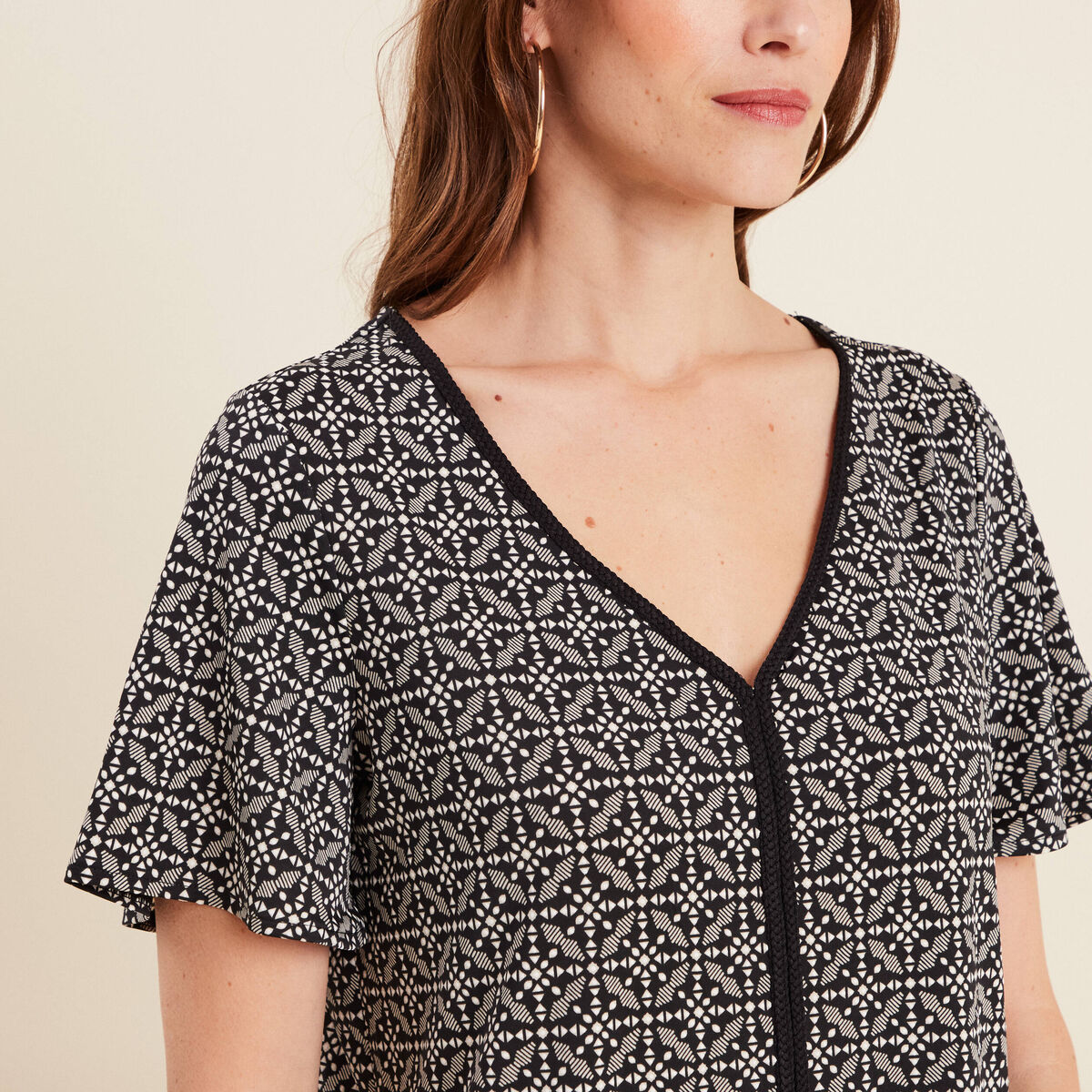T-shirt manches courtes noir femme