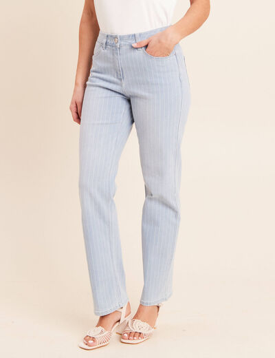 Jean coupe droite taille standard blanc femme