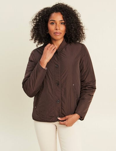 Doudoune doubl&eacute;e marron fonc&eacute; femme