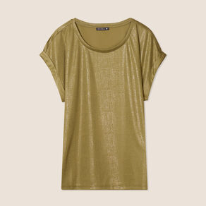 T-shirt manches courtes vert kaki femme