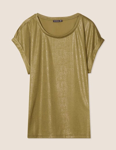 T-shirt manches courtes vert kaki femme