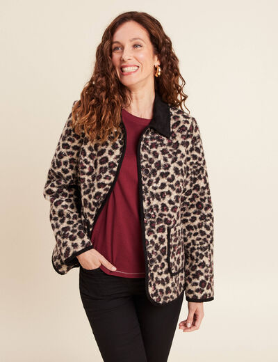 Manteau droit beige femme