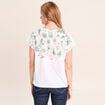 T-shirt col V ecru femme