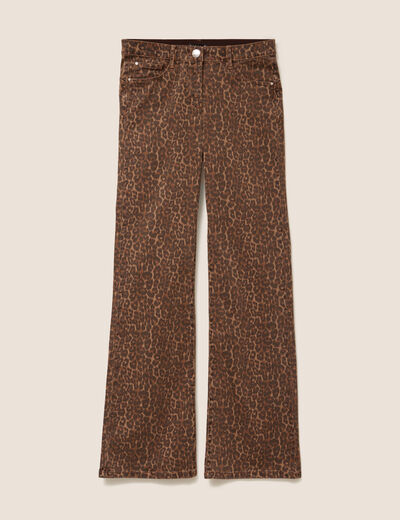 Pantalon magique L'Unique coupe bootcut marron cognac femme