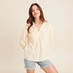 blouse fluide manches 3/4 jaune femme