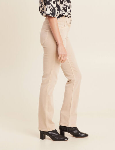 Jean droit denim beige femme