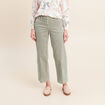 Pantalon large velours c&ocirc;tel&eacute; vert clair femme