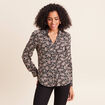 Chemise cintr&eacute;e manches longues fluide noir femme